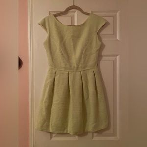 Green, fit and flare, dress
